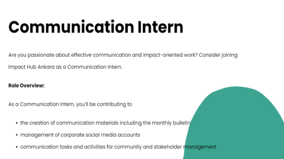 Impact Hub Ankara - Communication Intern
