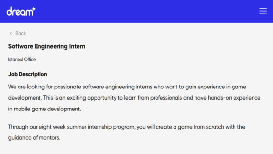 Dream Games - Software Engineering Intern