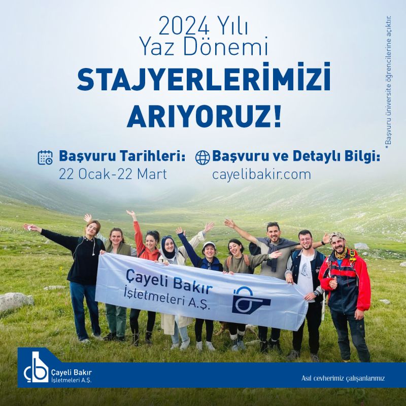 Çayeli Bakır İşletmeleri - 2024 Yılı Yaz Dönemi Stajyerleri