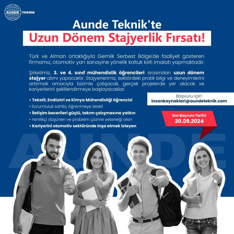 AUNDE Teknik-Uzun Dönem Stajyer İlanı