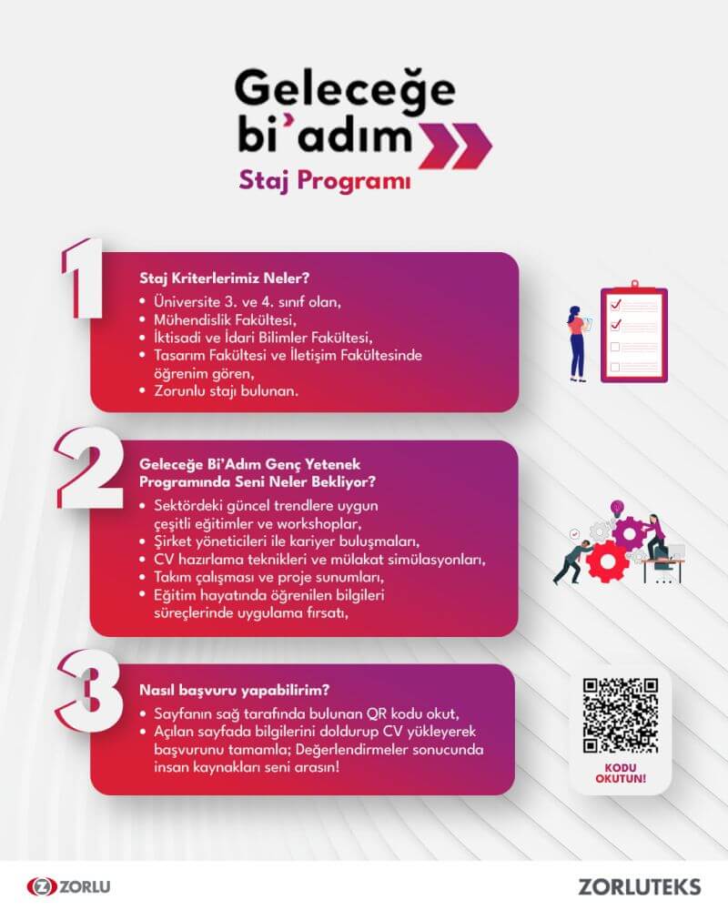 Zorlu Tekstil Geleceğe bi adım Staj Programı