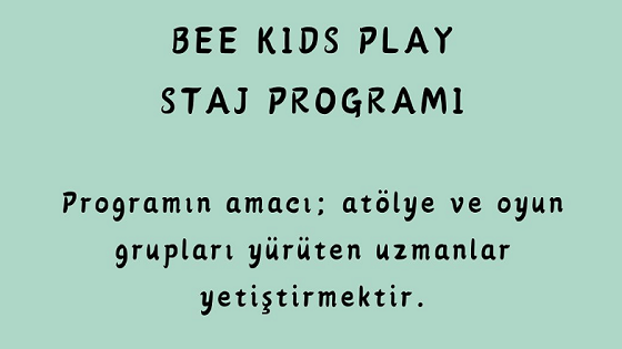 BEE KIDS PLAY STAJ PROGRAMI