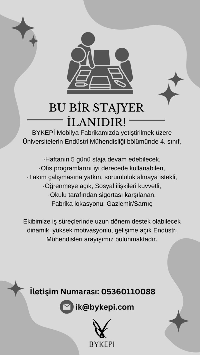 BYKEPİ - Endüstri Mühendisi Stajyer İlanı