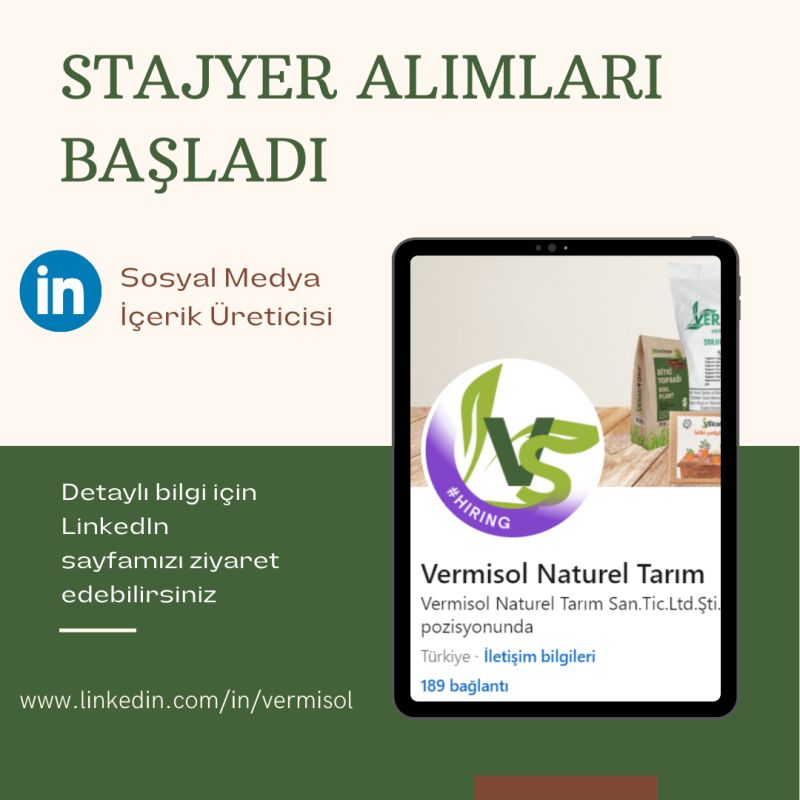  Vermisol Naturel Tarım-Stajyer İlanı