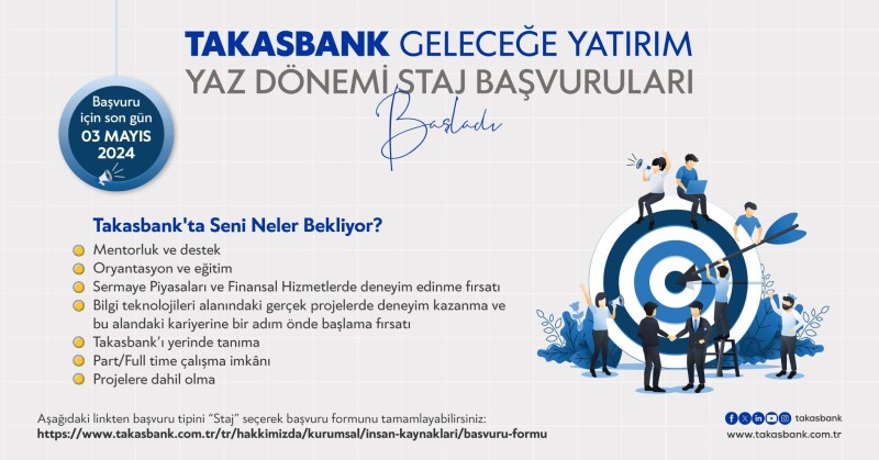 Takasbank Geleceğe Yatırım Yaz Dönemi Staj İlanı