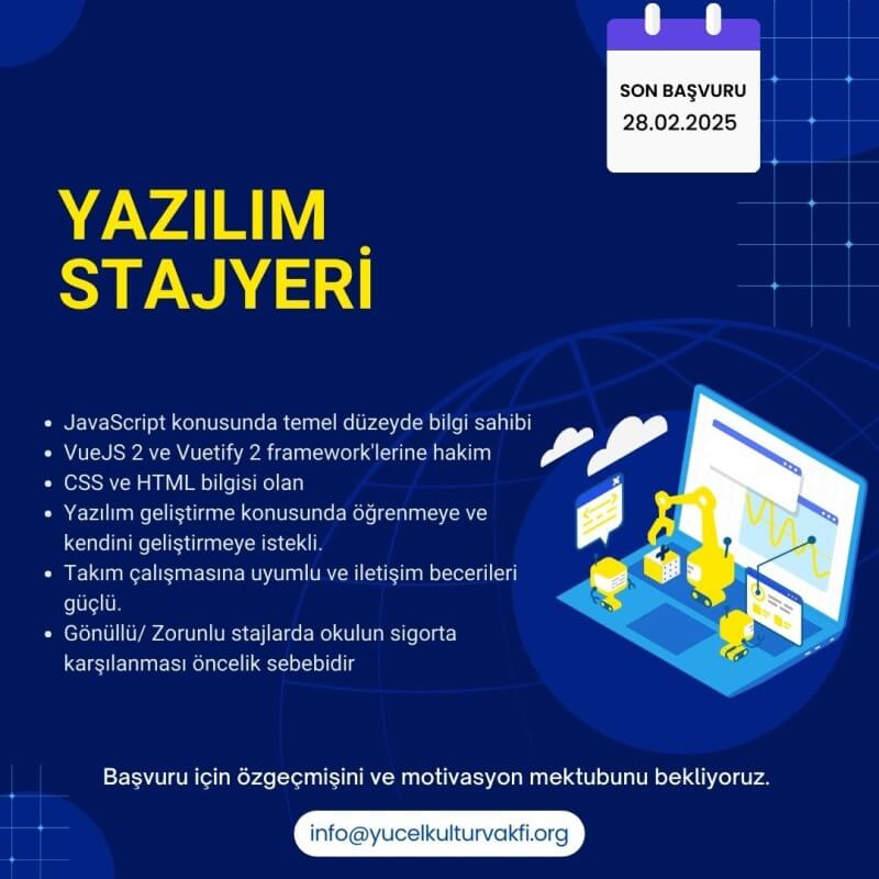 Yücel Kültür Vakfı-Yazılım Stajyeri