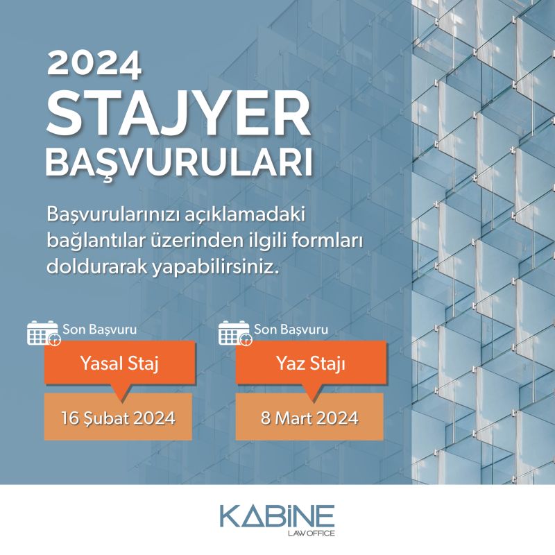  Kabine Law Office - Yasal Staj İlanı