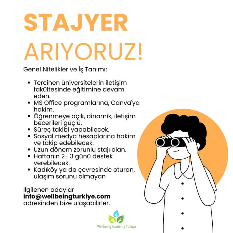  Wellbeing Academy Türkiye-Stajyer İlanı