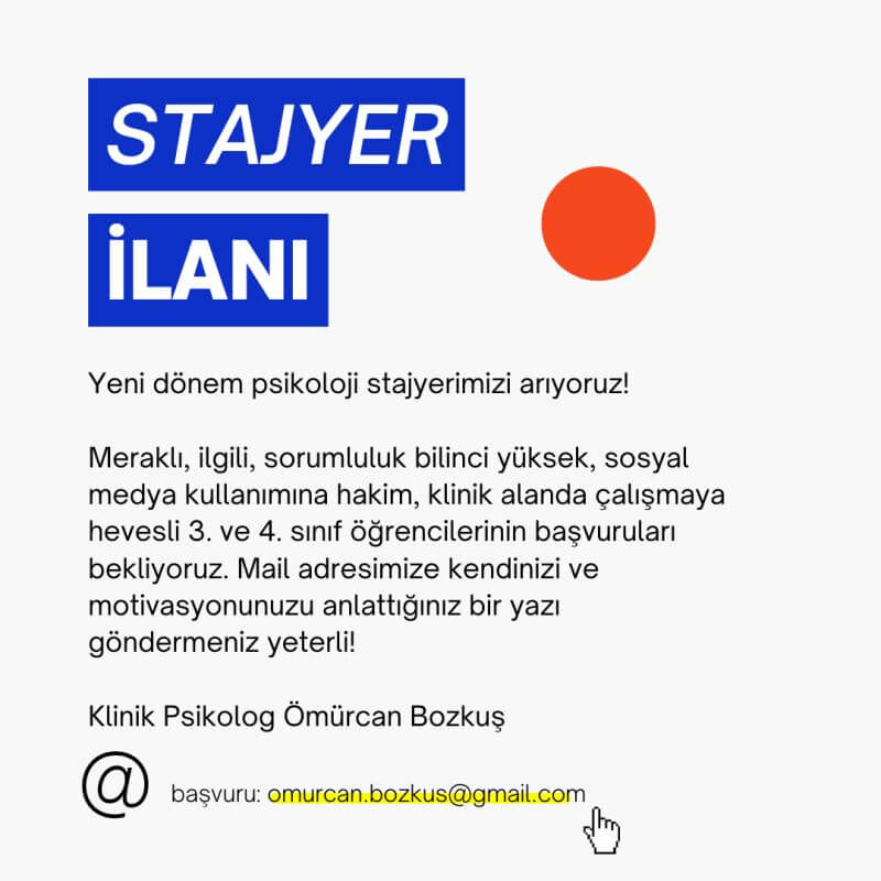 Psikoloji Stajyer İlanı