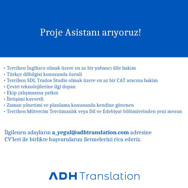 Proje Asistanı-Yeni Mezun