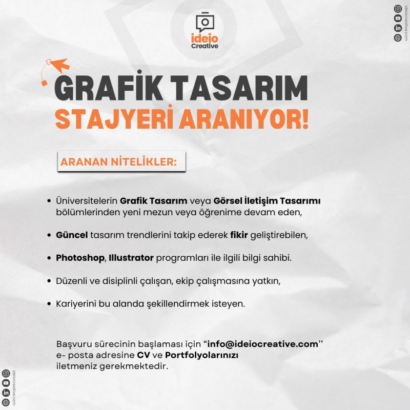 ideio creative - Grafik Tasarım Stajyeri