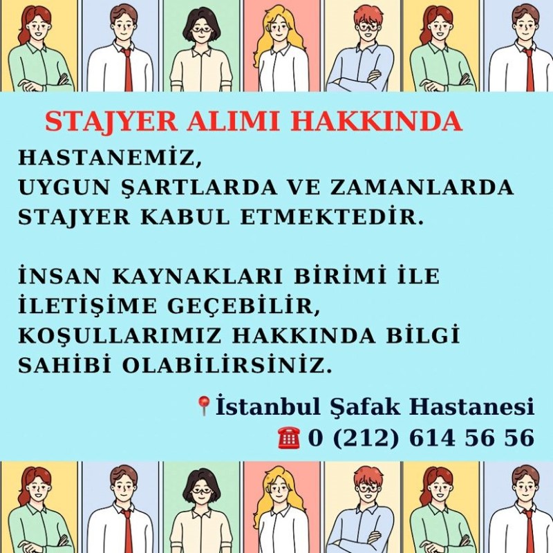 İstanbul Şafak Hastanesi Beslenme ve Diyet Polikliniği Stajyer Alımı