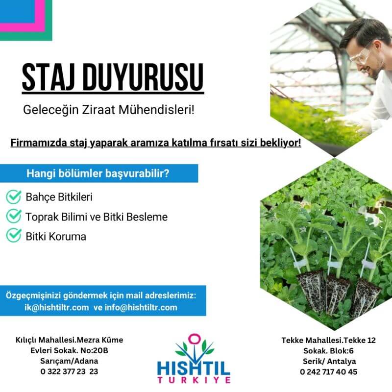 Hishtil Türkiye Fidecilik-Staj Duyurusu