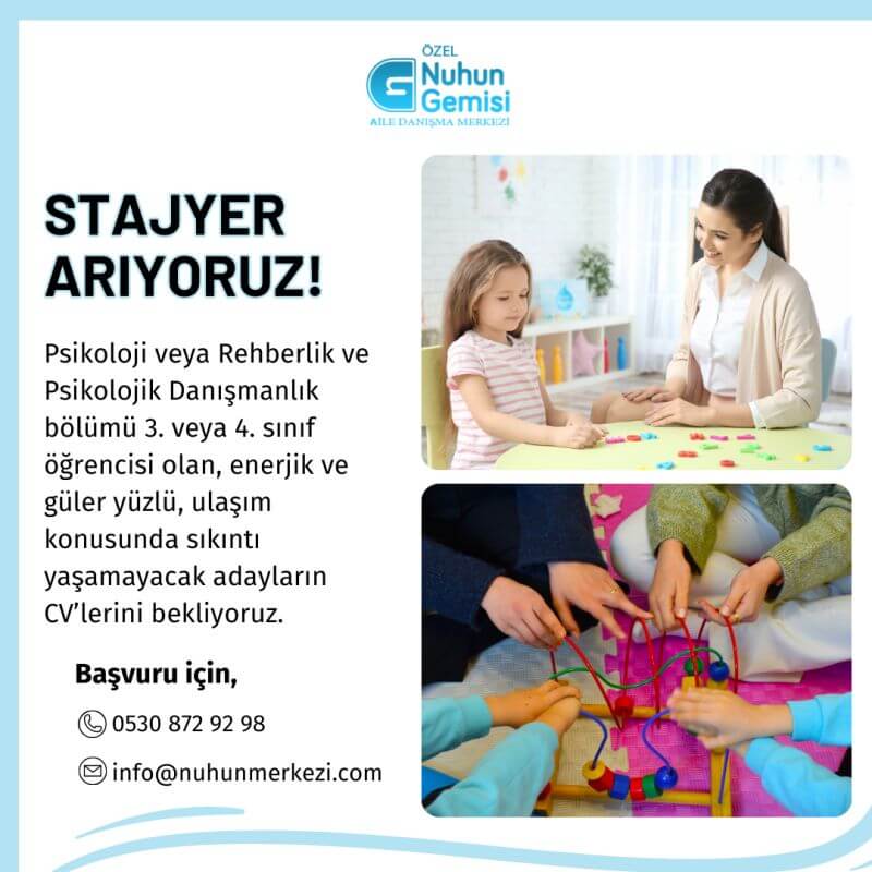 Nuhun Gemisi Aile Danışmanlık Merkezi-Stajyer İlanı