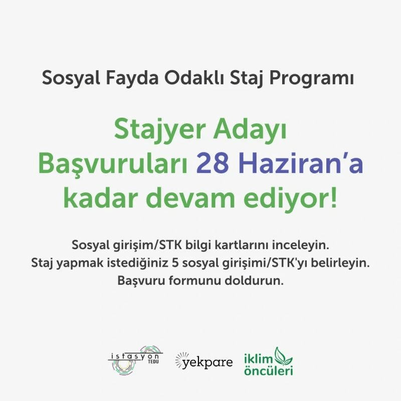  Sosyal Fayda Odaklı Staj Programı