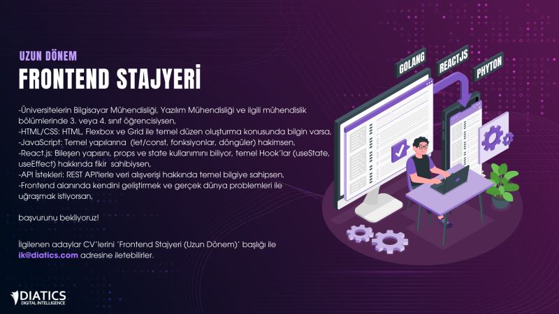 Diatics-FRONTEND STAJYERİ ( UZUN DÖNEM )