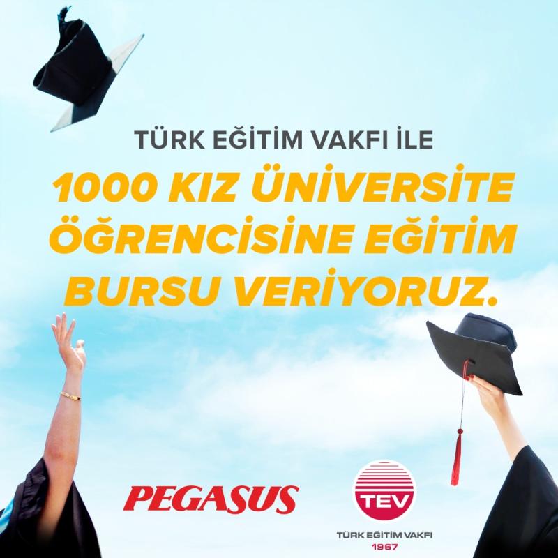  Pegasustan 1000 kız öğrenciye TEV bursu