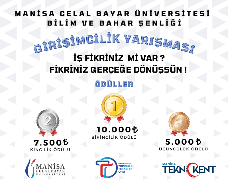 Manisa Celal Bayar Üniversitesi Bilim ve Bahar Şenliği Girişimcilik Yarışması Başvuruları