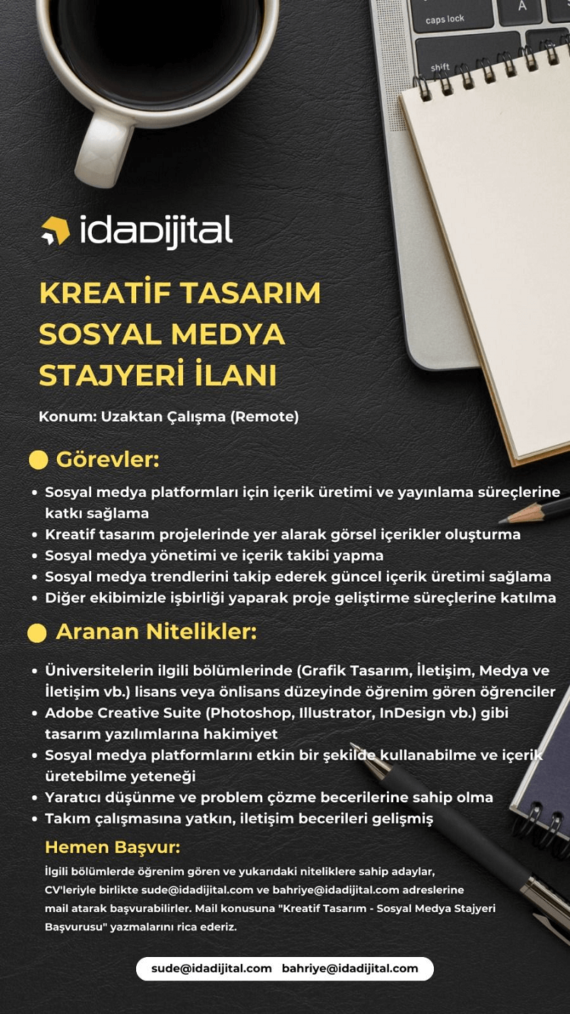 İda Dijital-Kreatif Tasarım Sosyal Medya Stajyeri