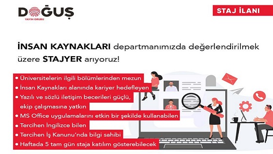 Doğuş Yayın Grubu-İnsan Kaynakları Stajyer İlanı