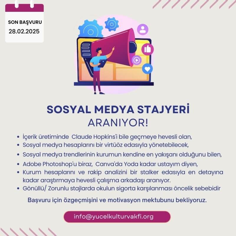 Yücel Kültür Vakfı-Sosyal Medya Stajyeri