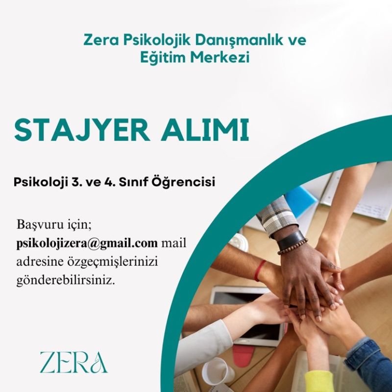 Zera Psikolojik Danışmanlık ve Eğitim Merkezi - Stajyer Alımı