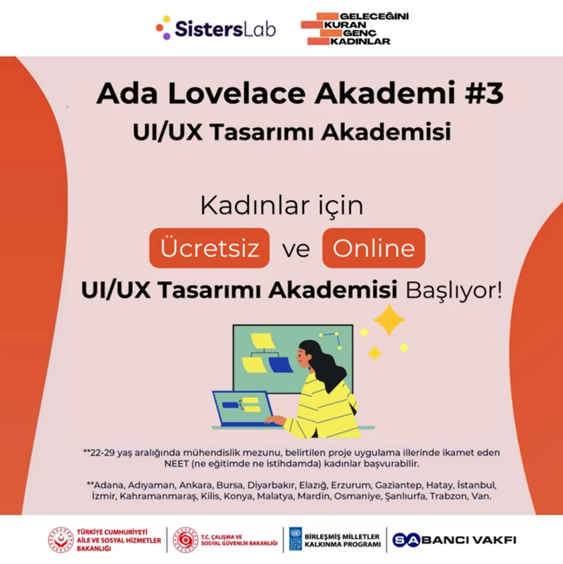 SistersLab-Bilim ve Teknolojide Kadın Derneği-Ada Lovelace Akademi-UI/UX Tasarımı Akademisi