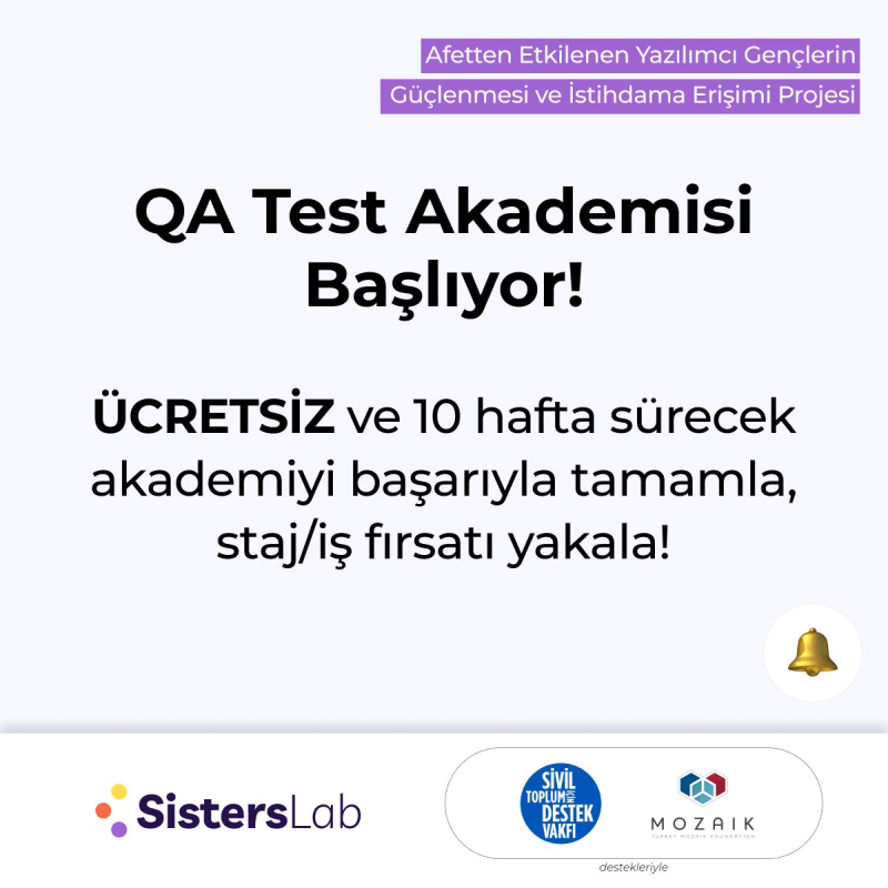 SistersLab-Bilim ve Teknolojide Kadın Derneği-QA Test Akademisi