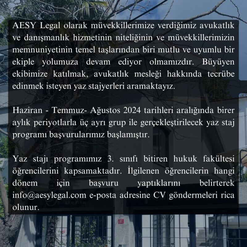 AESY Legal 2024 Yaz Stajı