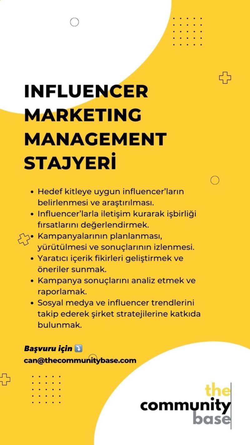 The Community Base-Influencer Marketing Management Stajyeri