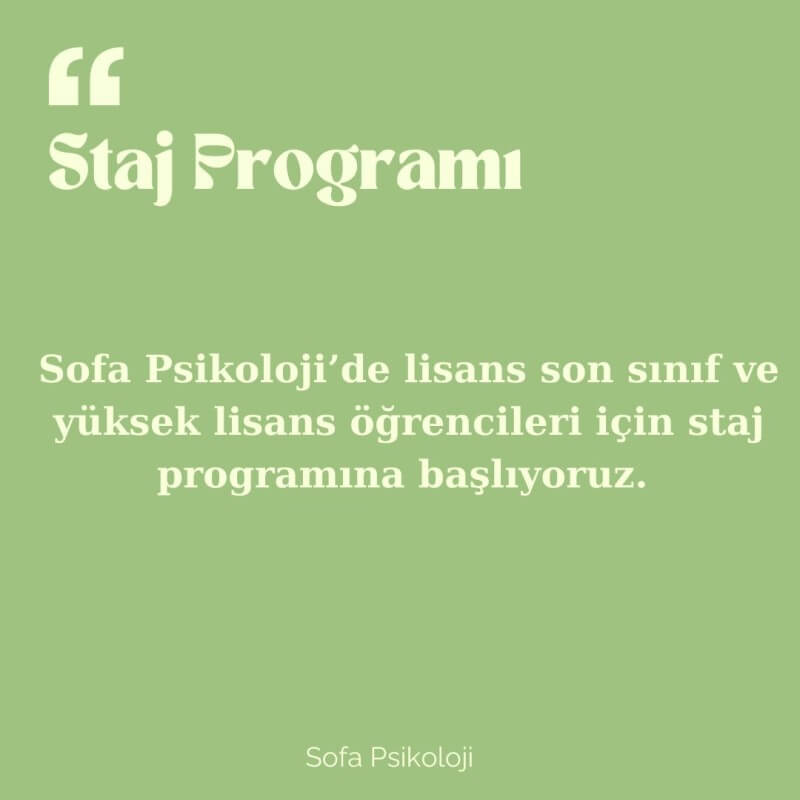 Sofa Psikoloji-Klinik Staj Programı 