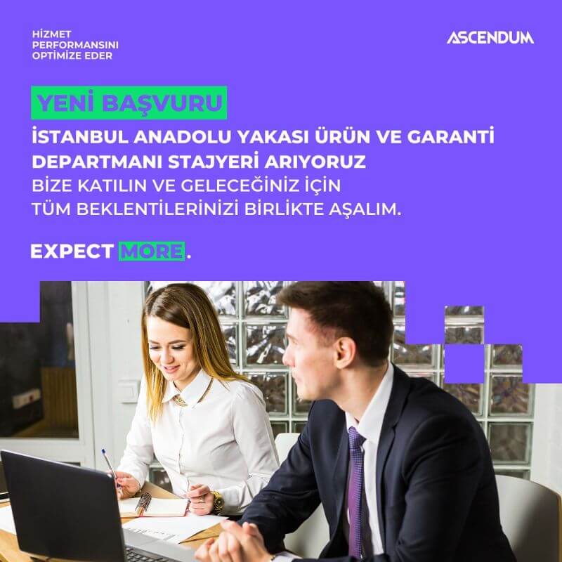 Ascendum Makina-İstanbul Anadolu Yakası-Ürün ve Garanti Departmanı Stajyeri