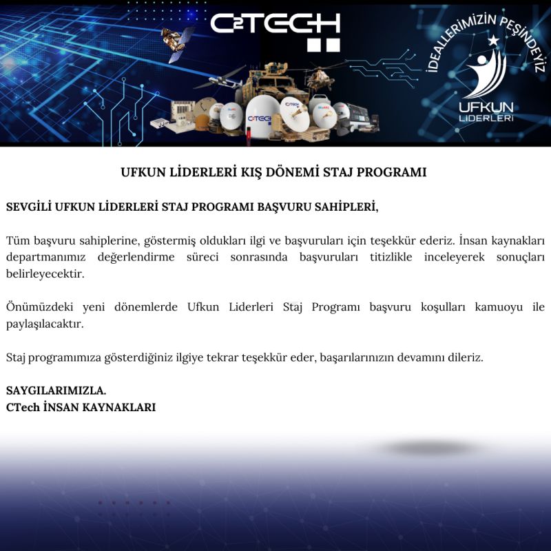 CTech - Ufkun Liderleri Kış Dönemi Staj Programı