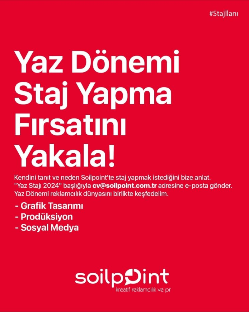 Soilpoint Kreatif Reklamcılık ve PR-Yaz Dönemi Staj İlanı