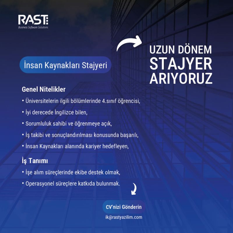 Rast Yazılım - Uzun Dönem İnsan Kaynakları Stajyeri