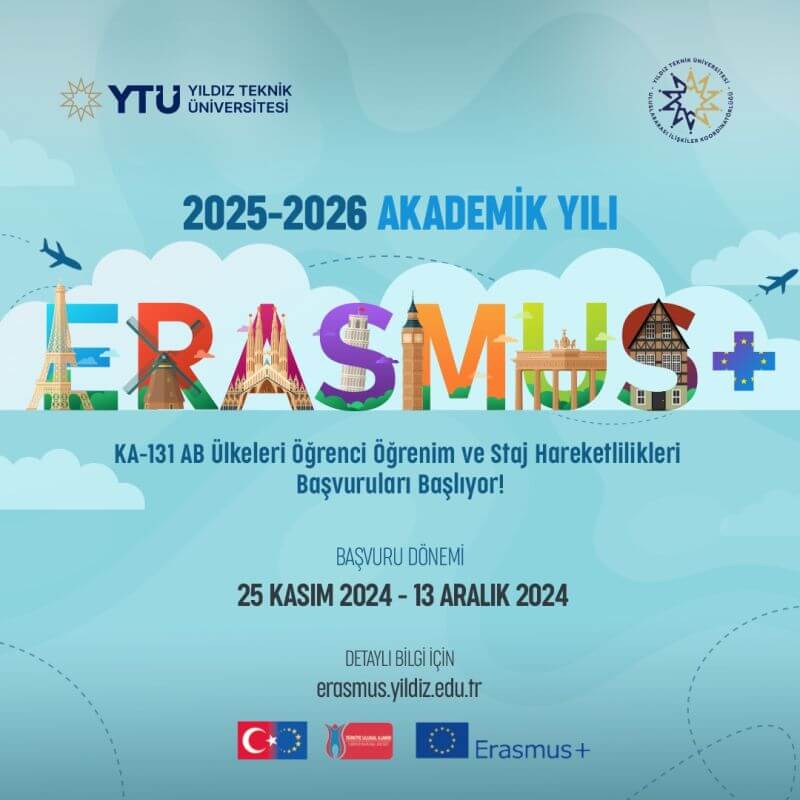 Erasmus+ Programı KA-131 Öğrenci Öğrenim ve Staj Hareketlilikleri 