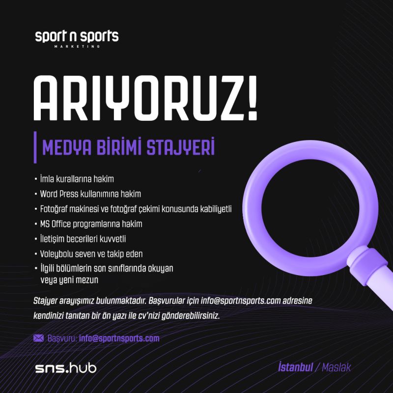 Sportnsports - Medya Birimi Stajyeri