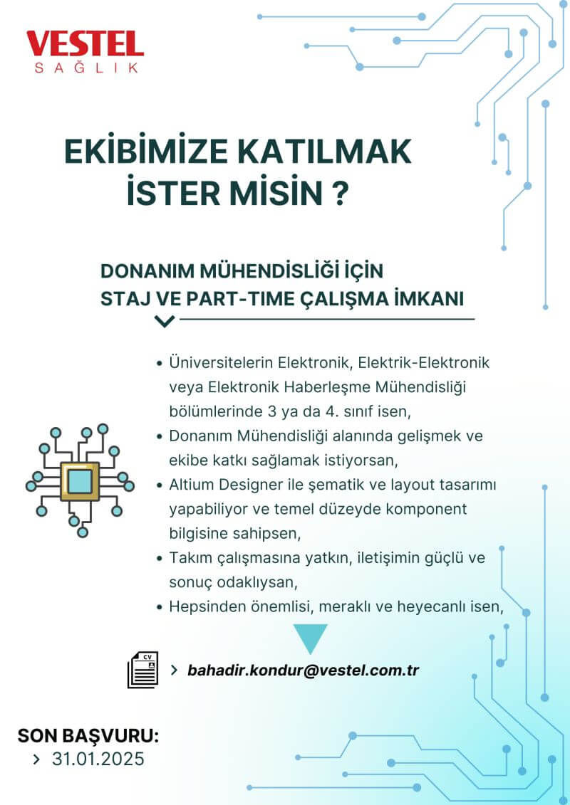 Vestel Sağlık-Staj ve Part Time Çalışma İmkanı